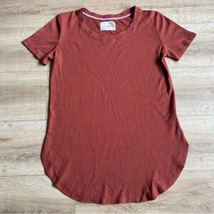Jackson Rowe rib knit teeshirt small colour spice